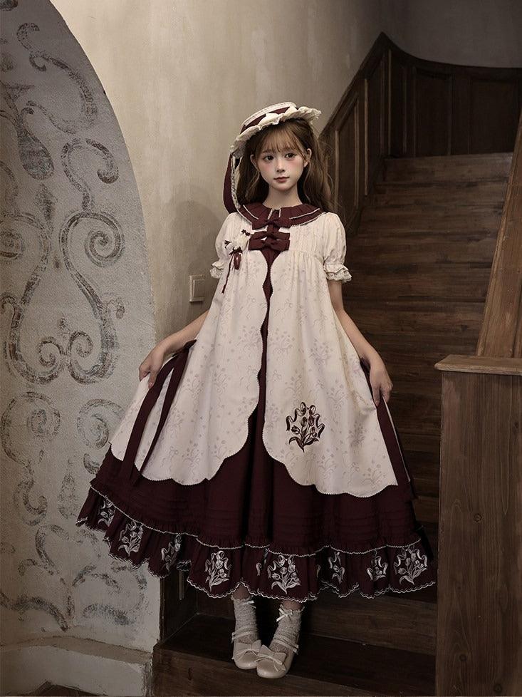 Lolita Hat with Tulip Motif & Dainty Bowknot Embellishment - Whispering Roses