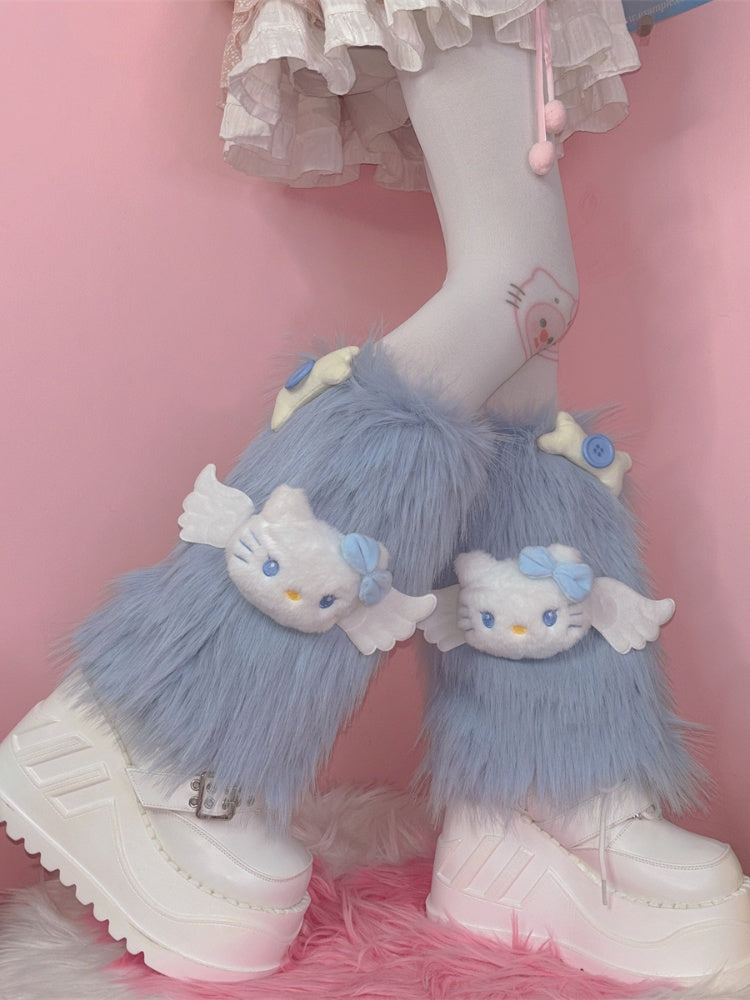 ホワイトキティプリントタイツ