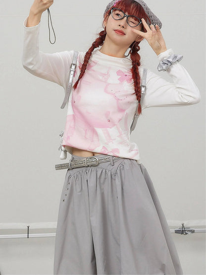 Black Bubble Gray Details / White Rivet with Skirt