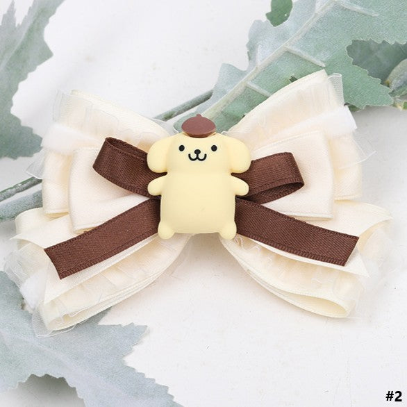4 options de barrette cheveux mignonne Lolita Chien Nœud Jaune