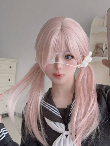 Pink 65cm Straight Wig with Full Bangs - Alice Garden