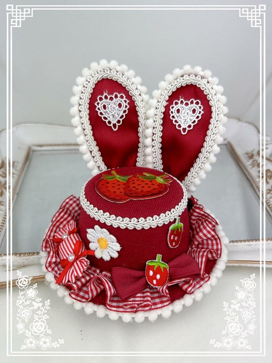 Hat Strawberry Ear Mini Bunny