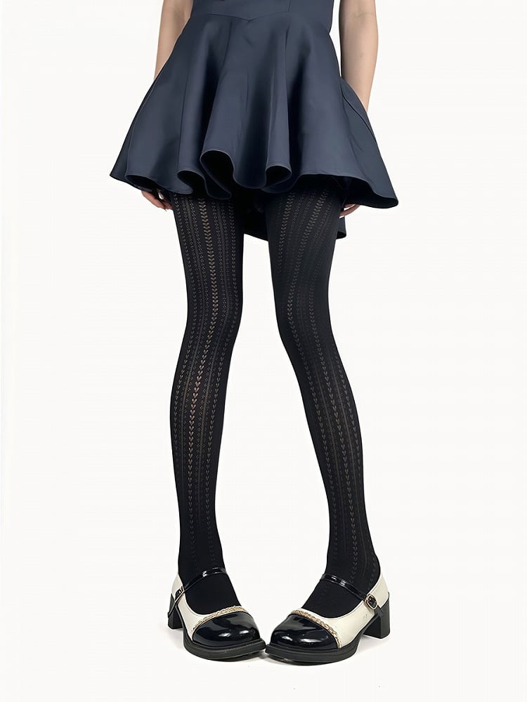 Pattern Stripe Retro Tights 5 Heart Colors