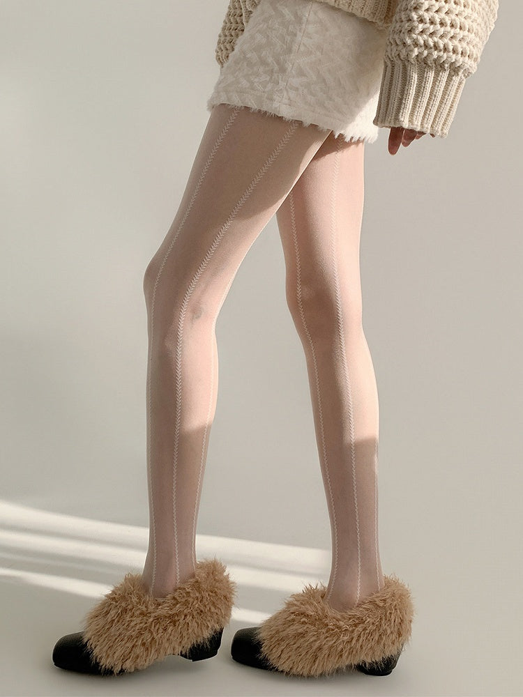 Wheat Pantyhose Ear Sheer Vintage Vertical Pattern