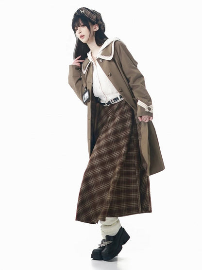 Millard Brown Vintage-Inspired Fashion Tea Length Skirt Plaid