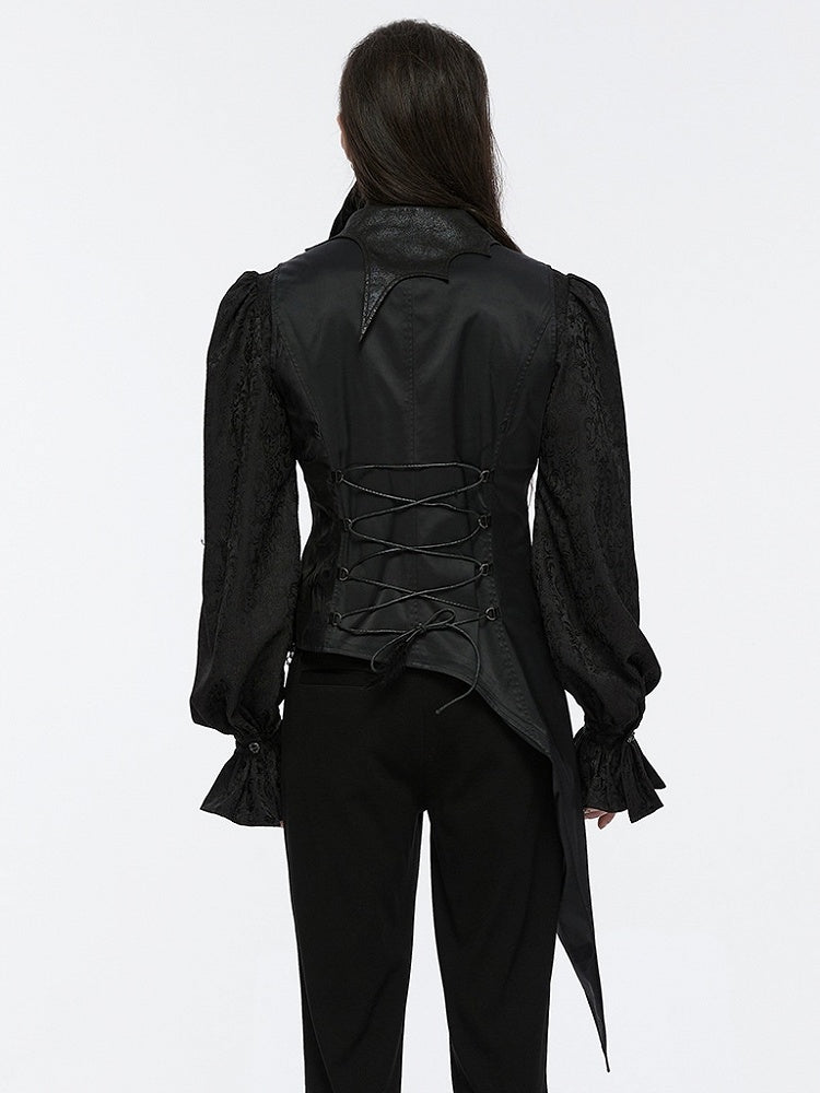 Vest Dark Men's Night Asymmetric Black Goth