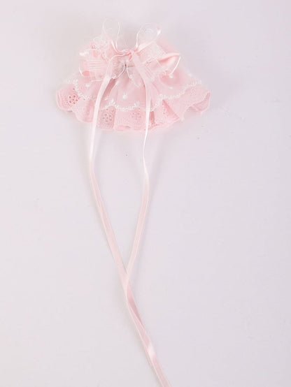 Ribbon Long Lace Hairclips Lolita Blue/Pink Bowknots