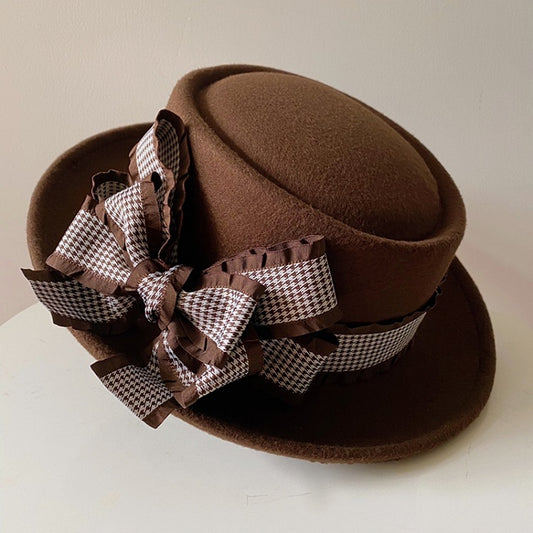 5 Color Vintage Lolita Bow with Options Accent Hat – Plaided