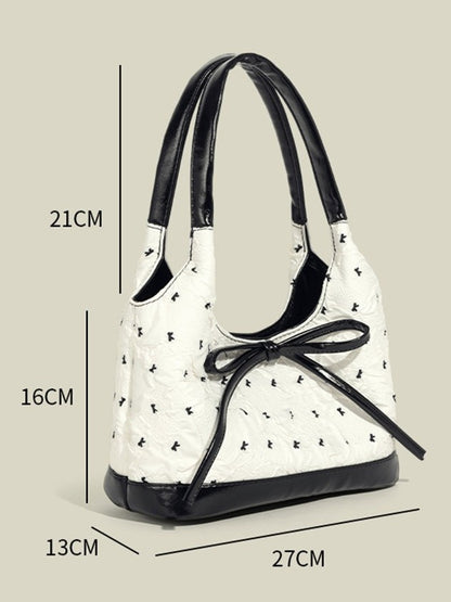 2-Color Sweet Bowknot Print Shoulder Bag