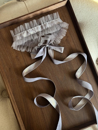 Choker Purple Lolita Ruffle (Ribbon Wisteria Details)
