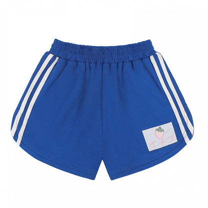 Klein Blue Elastic Waist Thigh Length Shorts