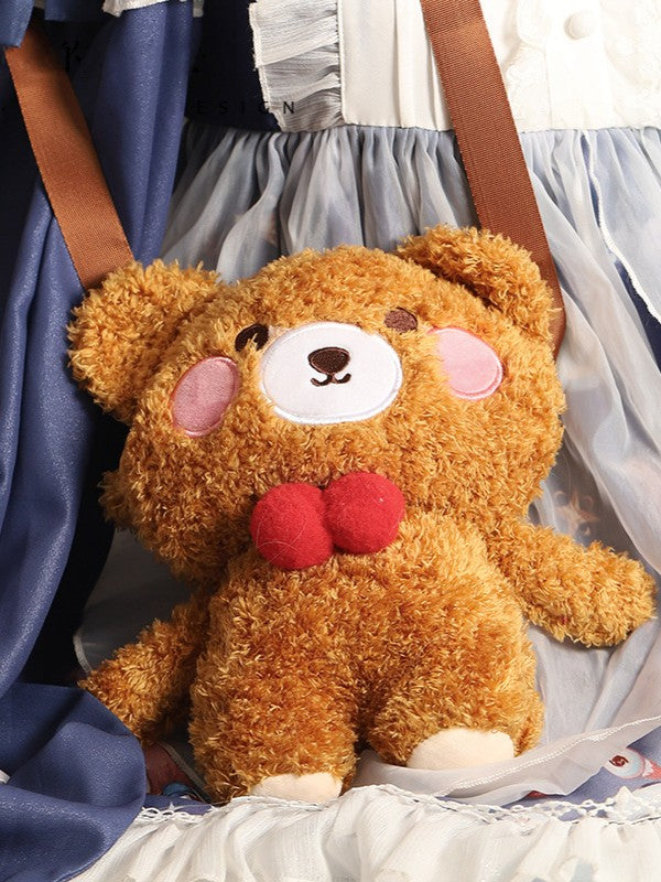 2 Strap Options Sweet Lolita Plush Bear Crossbody Bag