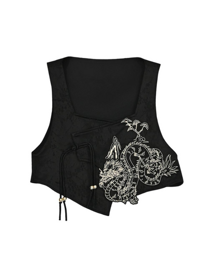 レトロシャツ アシンメトリーチャイナ + スカートベスト