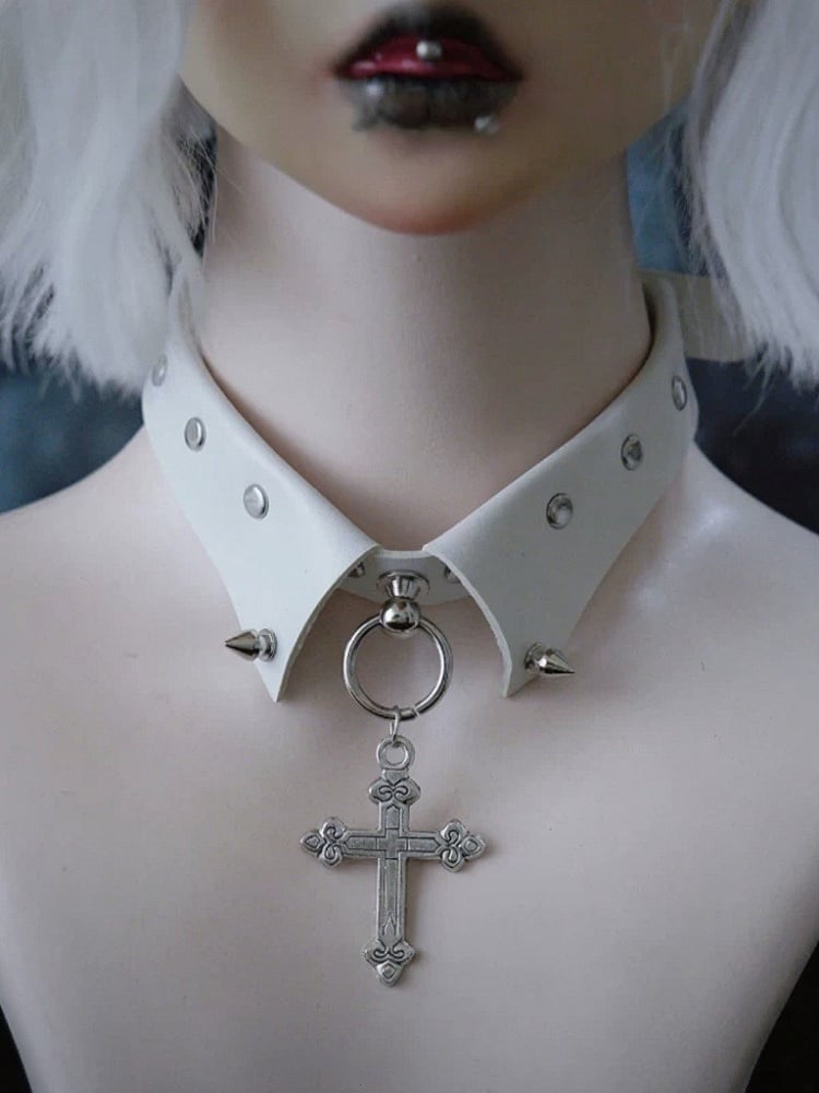 5-Color Cross Pendant Choker - Strange Sugar