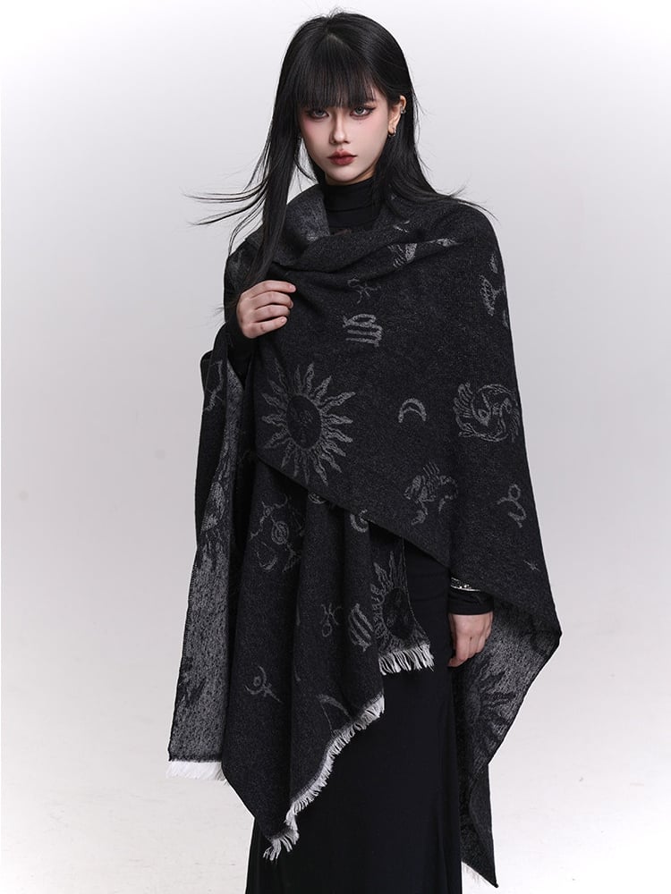 Christmas Shawl Black - Sun