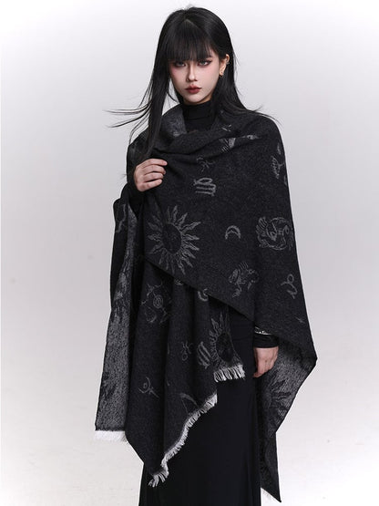 Christmas Shawl Black - Sun