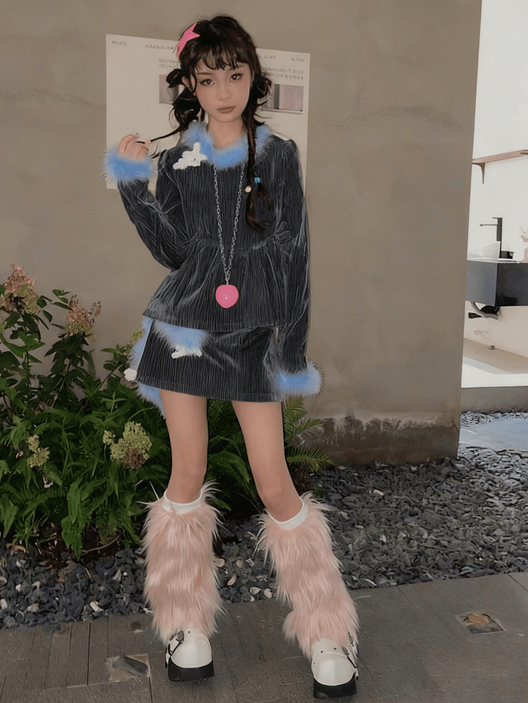 20CM/30CM/40CM Shaggy Warmers Y2K Apricot Leg