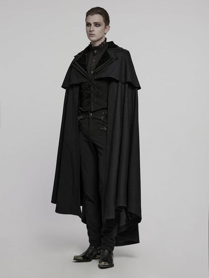 Retro Black Cloak-Jacket Men's Goth