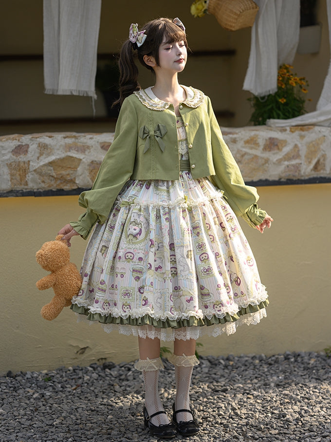 Top Green Peter Long Collar Sleeves Pan