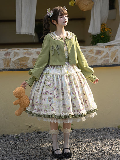 Top Green Peter Long Collar Sleeves Pan