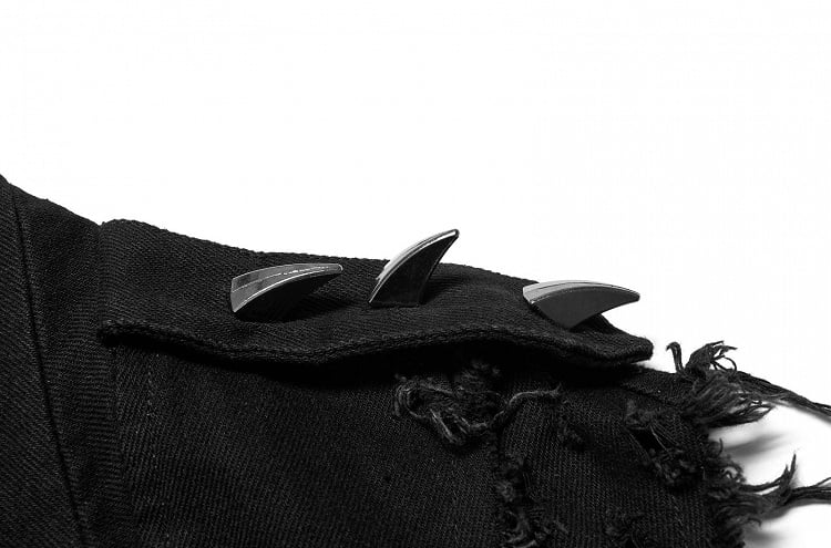 Men's Vest Punk Length Medium Black Old