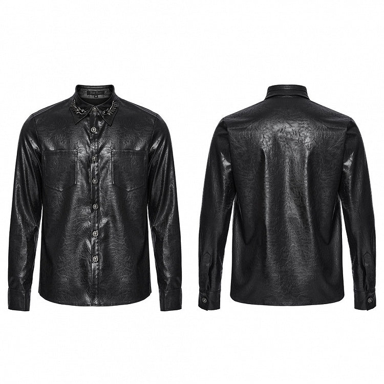 Black Men's Gothic Dragon Scale Shirt