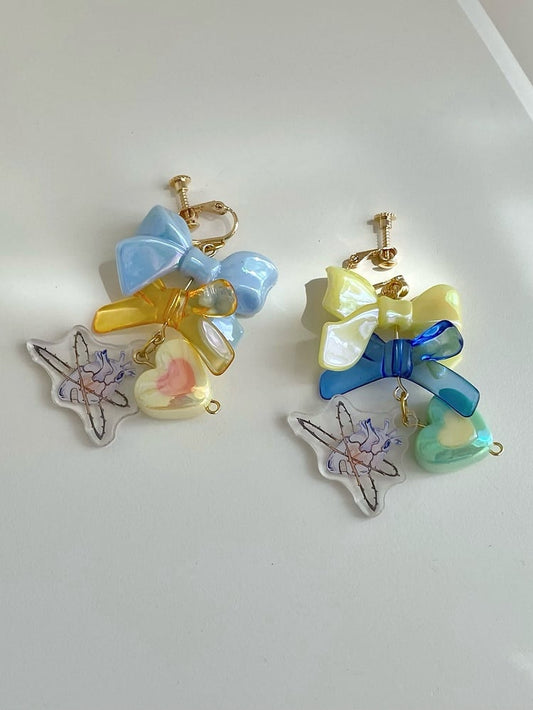 Y2K Clips Ear Asymmetrical Acrylic Charms