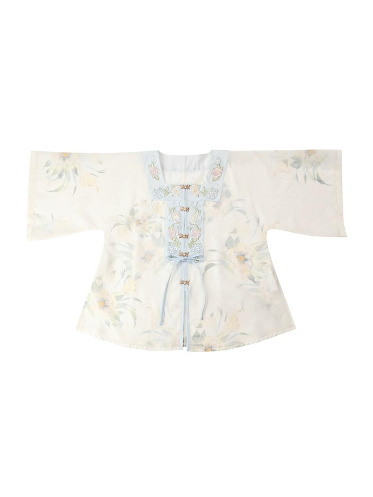 グラデーションカーディガンスカート ファンタジーシフォンフラワー