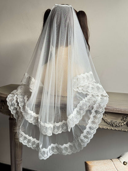Hair Veil Lolita Sweet Lace (Pink/Blue/White/Mint)