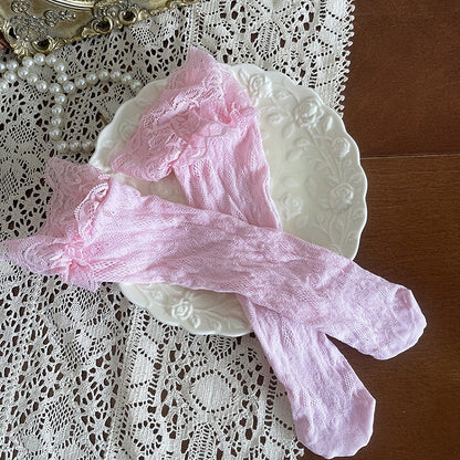 Socks Pink Calf Lace