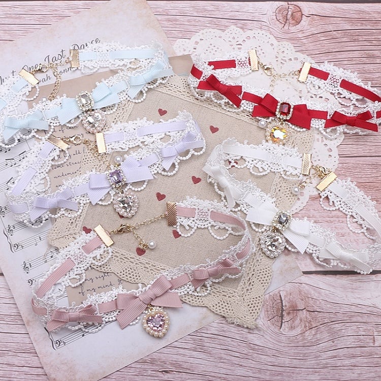 Kei Bowknot Jirai Choker 11 Lace Color Options