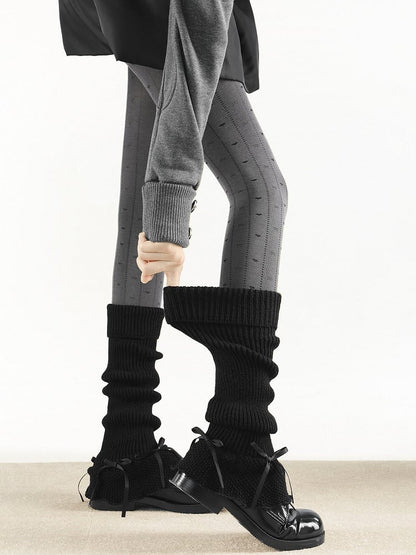 Ribbed Warmers Accents (4 Slouchy Colors) Leg Bow with