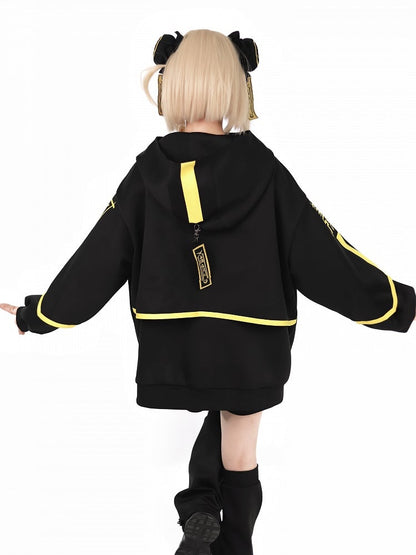 Jacket Sweatershirt Up Luminous Jirai Cyberpunk Kei Front Zip