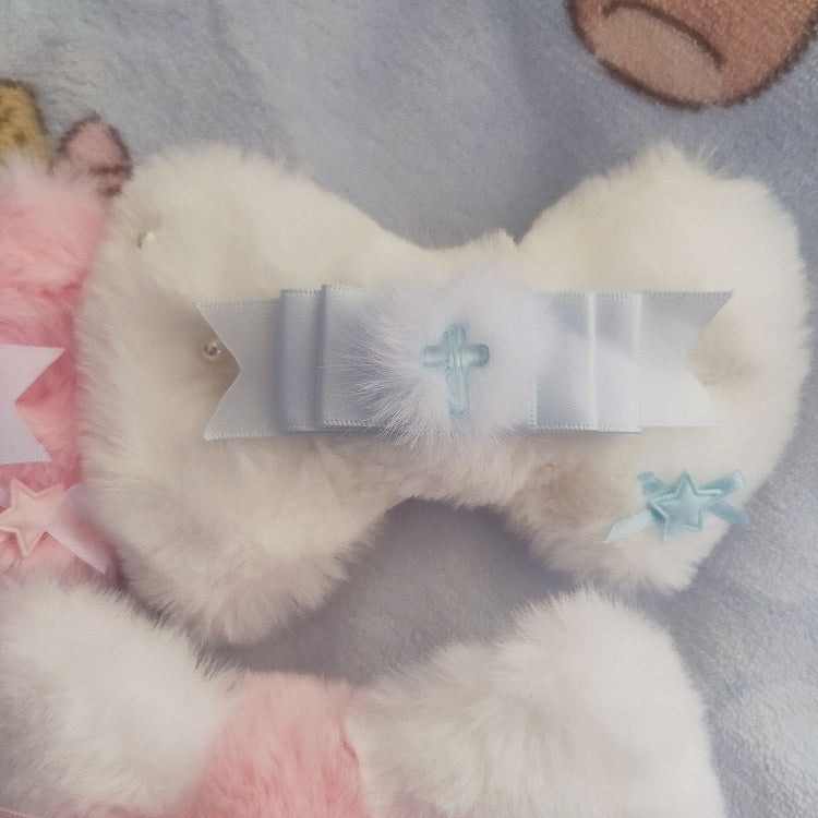 Plush Options Bowknot Decorated 3 Color Star Hairclip