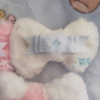 Plush Options Bowknot Decorated 3 Color Star Hairclip