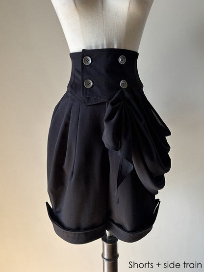 Ouji Lolita Belt Shorts High Corset Black Gothic Waist