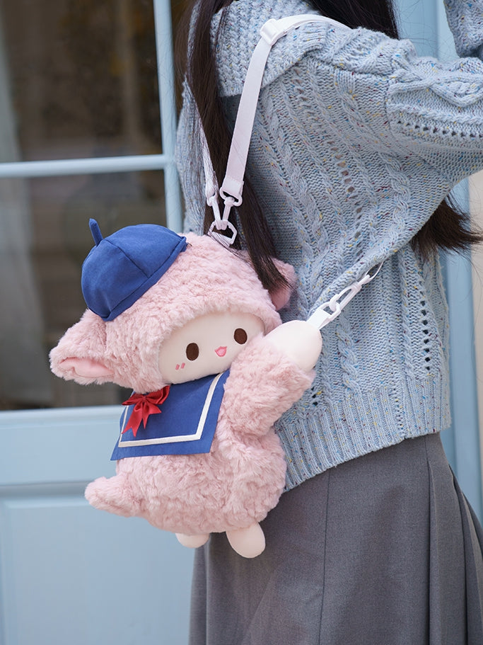 Decorated Middle/Large Sailor Blue Size Bowknot + Collar Hat