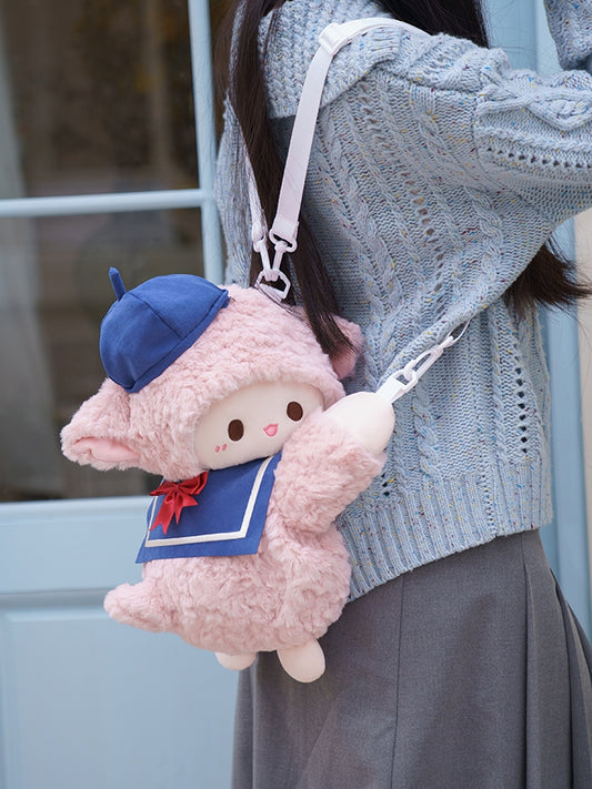 装飾付きミドル/ラージセーラーブルーサイズ蝶結び+カラーハット