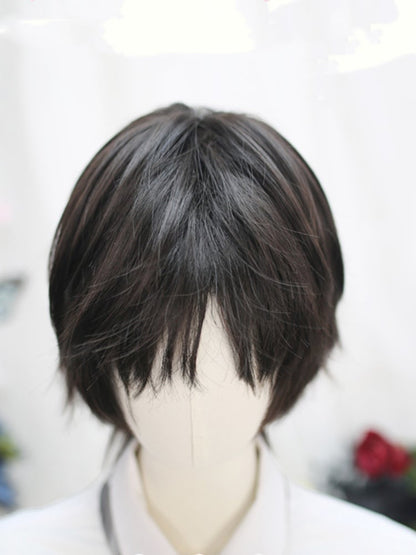 Schwarze 25-30CM Ouji Kurzperücke