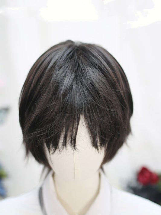 Schwarze 25-30CM Ouji Kurzperücke