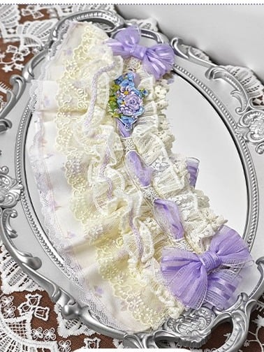Adorable Floral Lolita Headpiece with Sweet Accents - Stars Fall on the Foggy Island