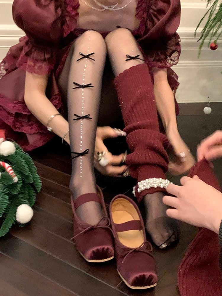 6 Decorated Options Rhinestone Tights Bowknot Color Details