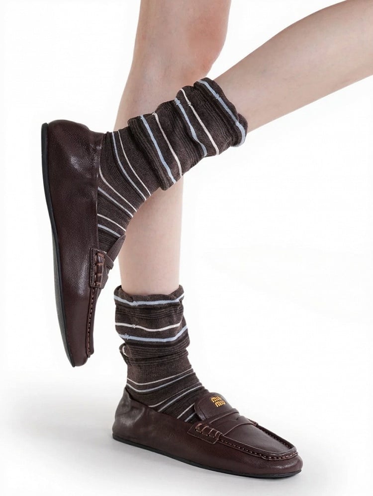 4 Colors Vintage Style Striped Ankle Socks - ModaSwings