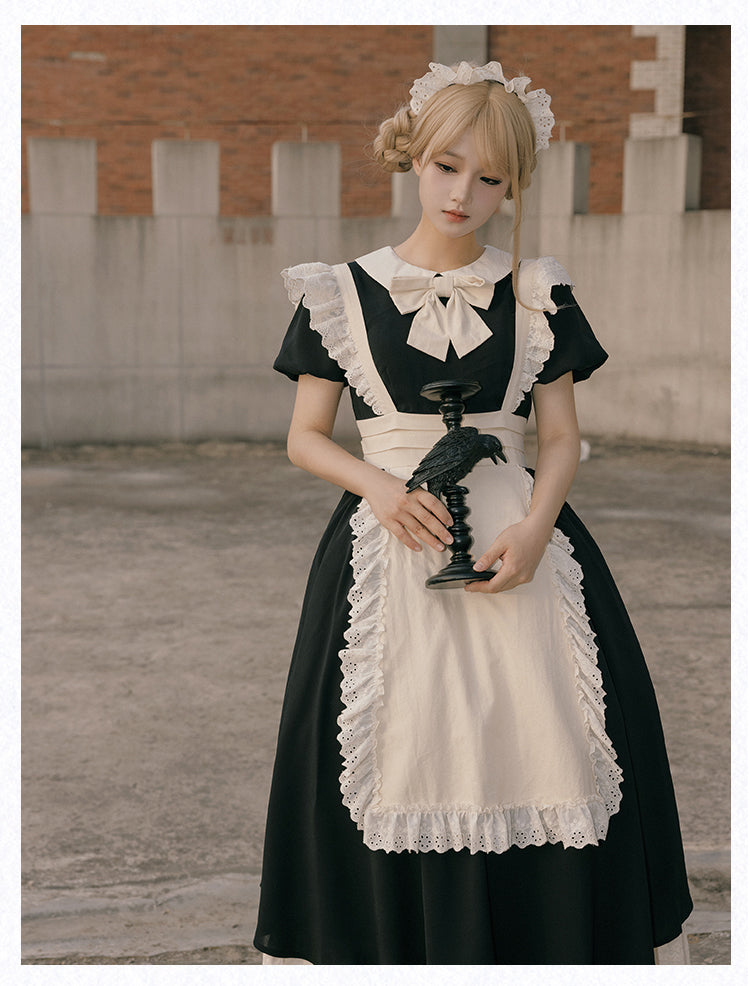 / and Beige Version Black Apron Dress Lolita Short Long Maid
