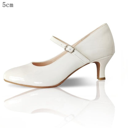 Jane Sophisticated with Heels Buckle High Mary Pointed Silhouette Delicate Lolita Fashion for 8cm Toe Apricot Accents
