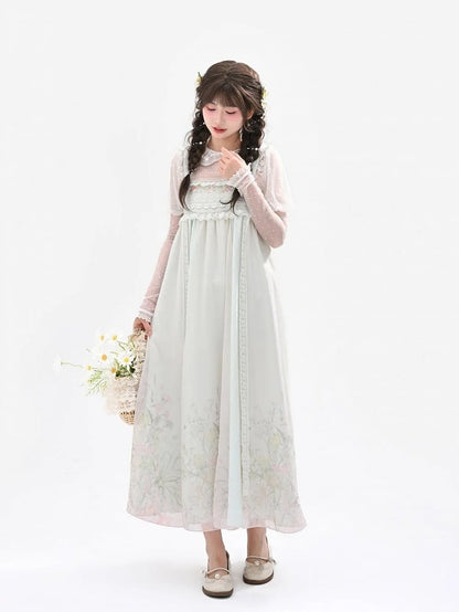 ブラウス レース ホワイト 水玉 ピーターパンカラー ジュリエットスリーブ スイート