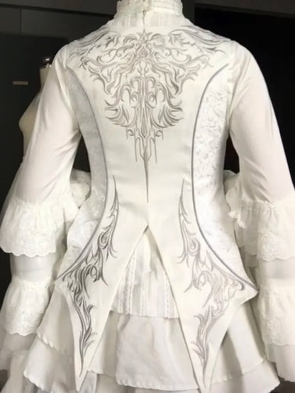 ホワイト王子ロリータゴージャスディテールウエストコート