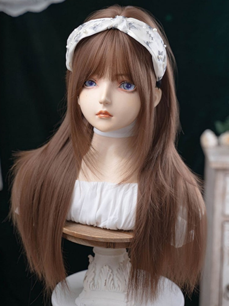 Gerader Pony mit Perückenlänge Air Brown 73CM