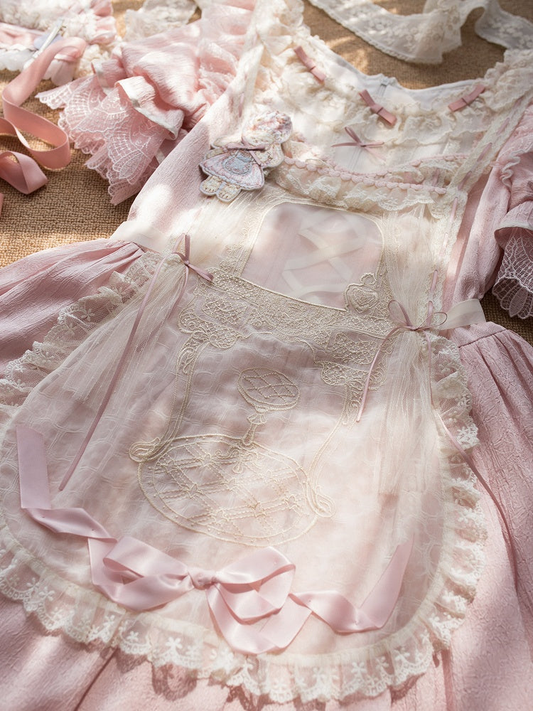 エプロン ドレッシング 刺繍 クリーミー テーブル