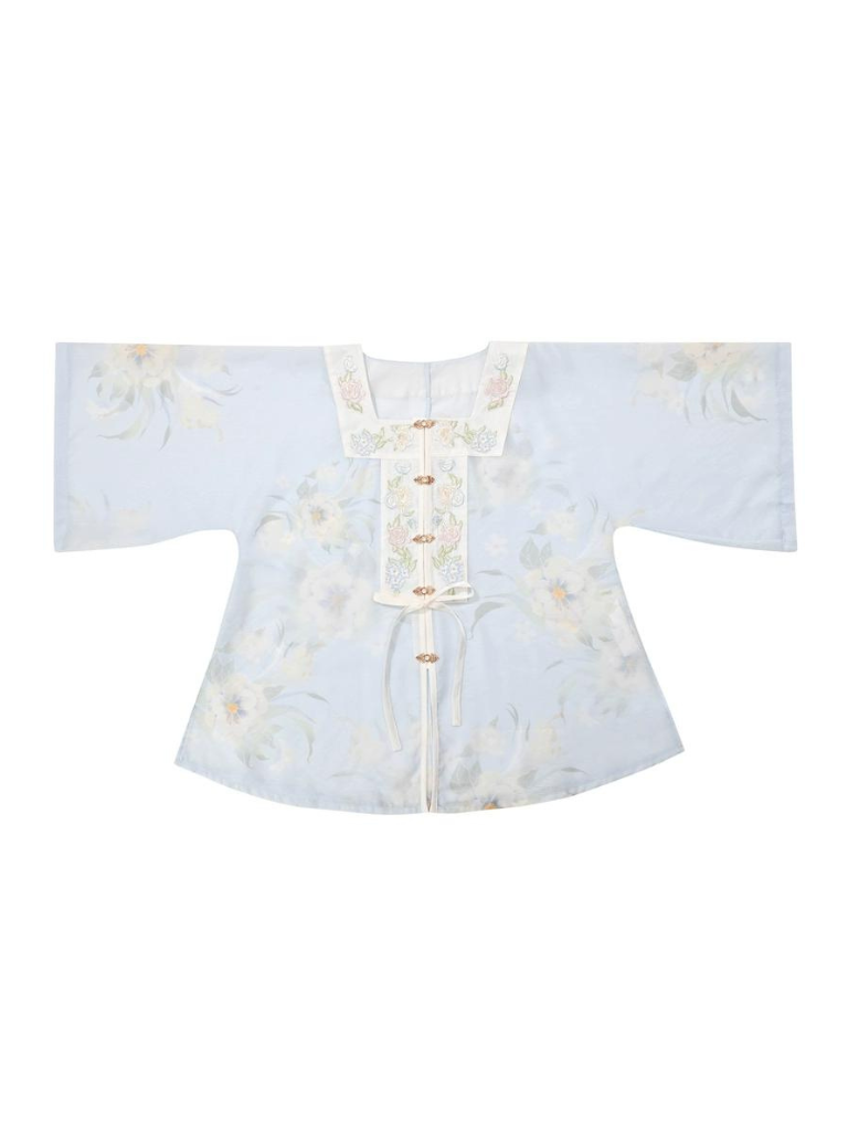 グラデーションカーディガンスカート ファンタジーシフォンフラワー